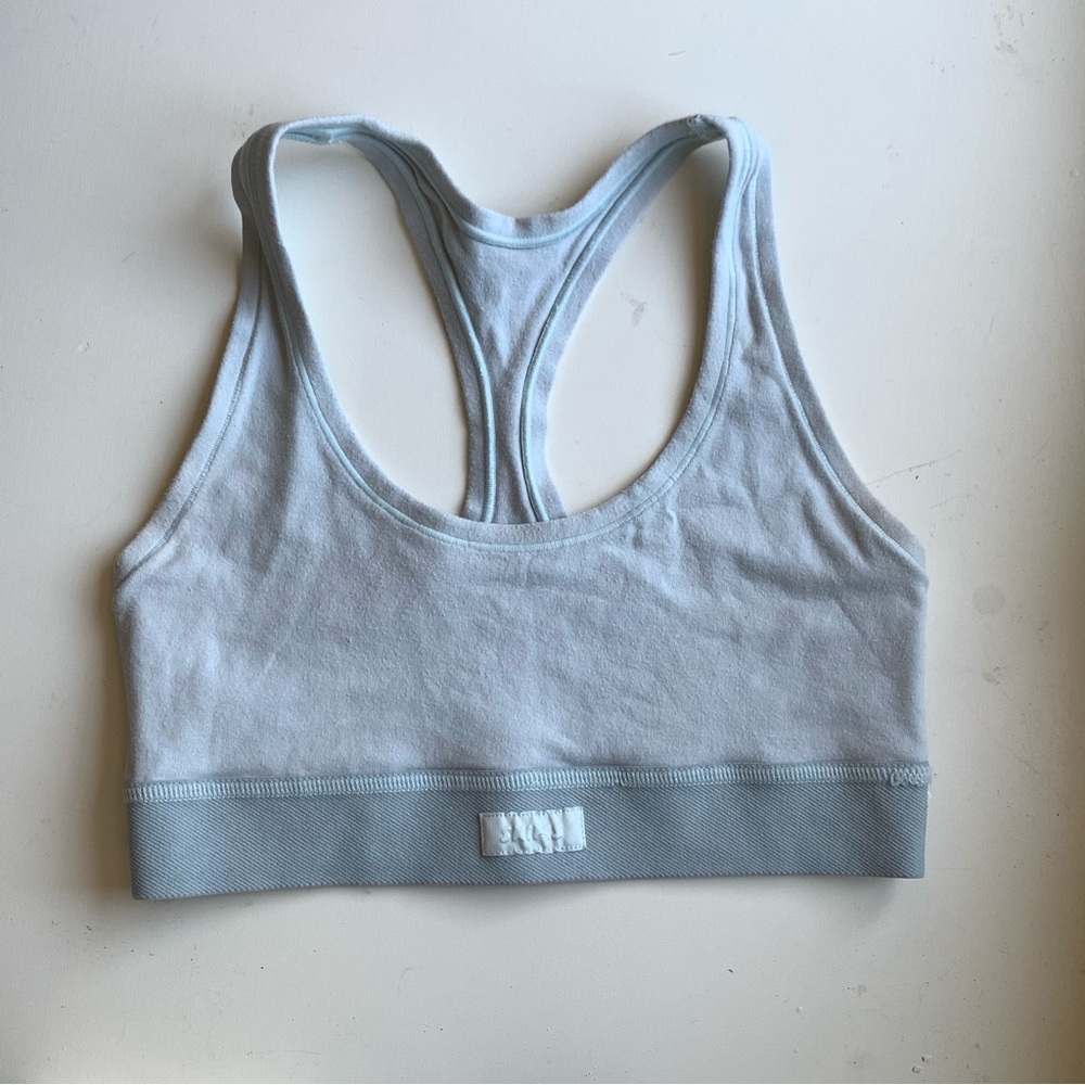 SKIMS cotton jersey racer back bra ice blue Size S